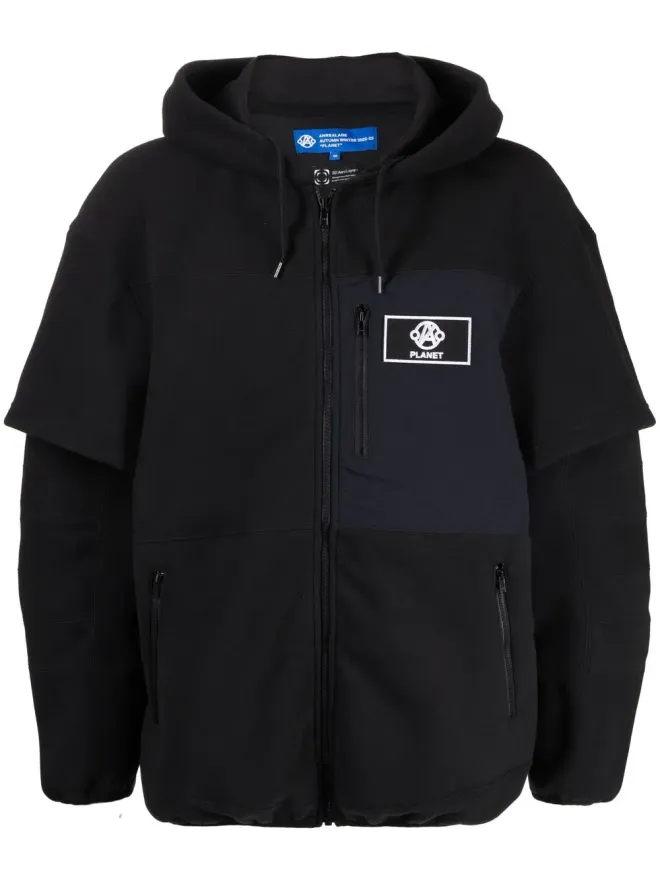 Anrealage Anrealage ロゴパッチ ジップアップフーディの商品画像