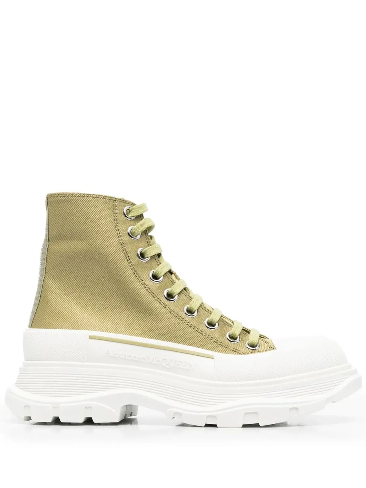 Alexander McQueen Tread Slick レースアップスニーカー（グリーン） - 画像1