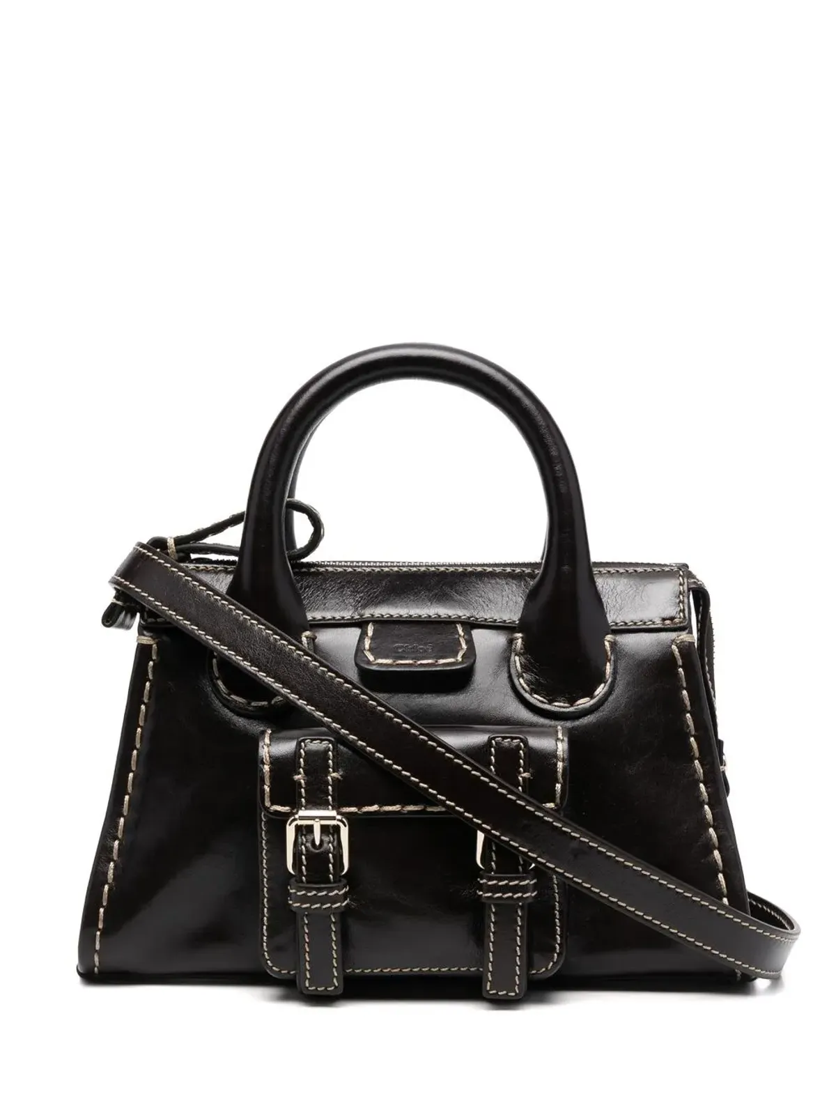 Chloé ロゴパッチ レザー トートバッグ - 画像1