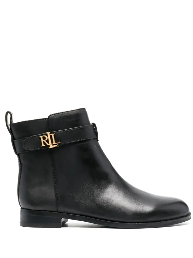 Lauren Ralph Lauren Lauren Ralph Lauren ブリエ レザー アンクルブーツ ブラックの商品画像