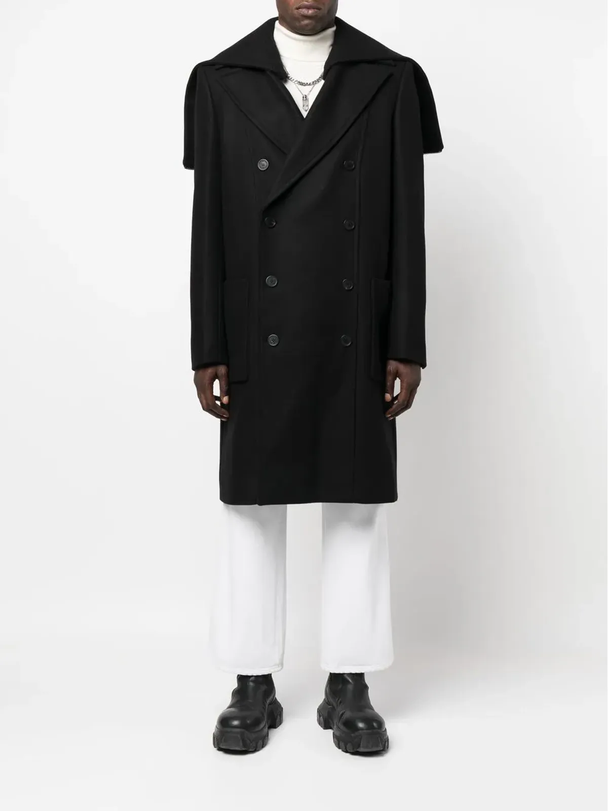 Balmain ダブルブレスト ウールコート - 画像2