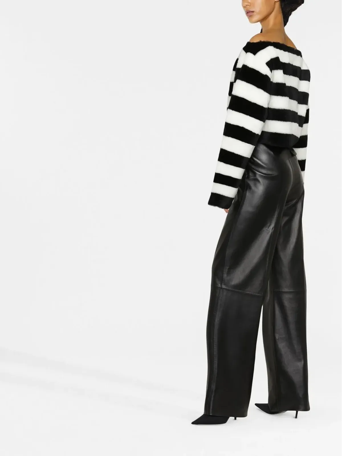 Balmain ボートネックストライプジャンパー（ブラック） - 画像4