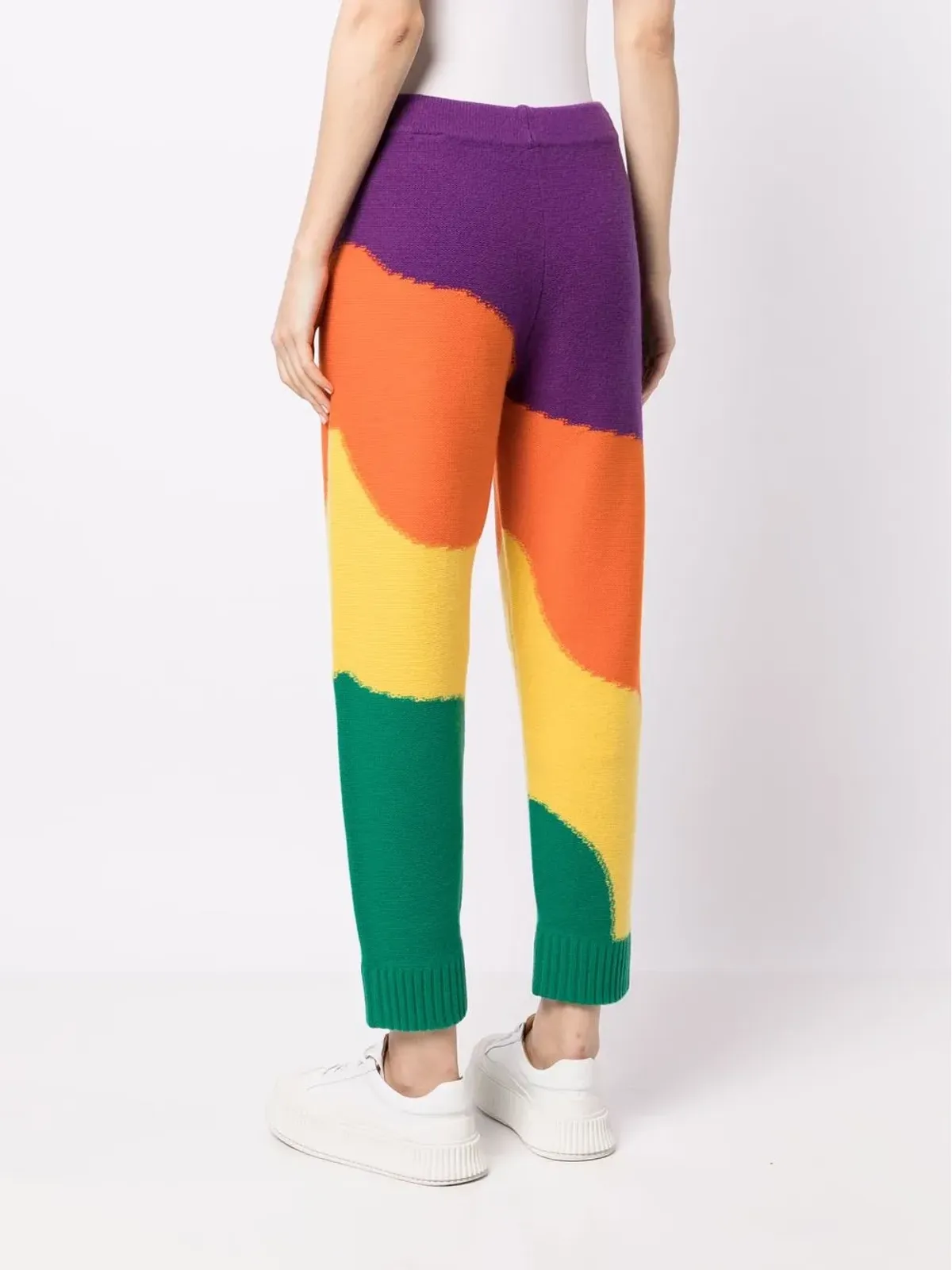 Mira Mikati ウェービー・ストライプ柄インターシャパンツ（マルチカラー） - 画像4