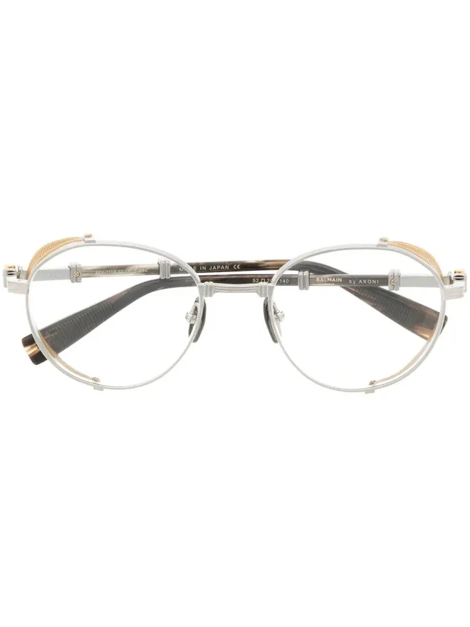 Balmain Eyewear Balmain Eyewear ブリゲード ラウンドフレーム眼鏡 - シルバーの商品画像