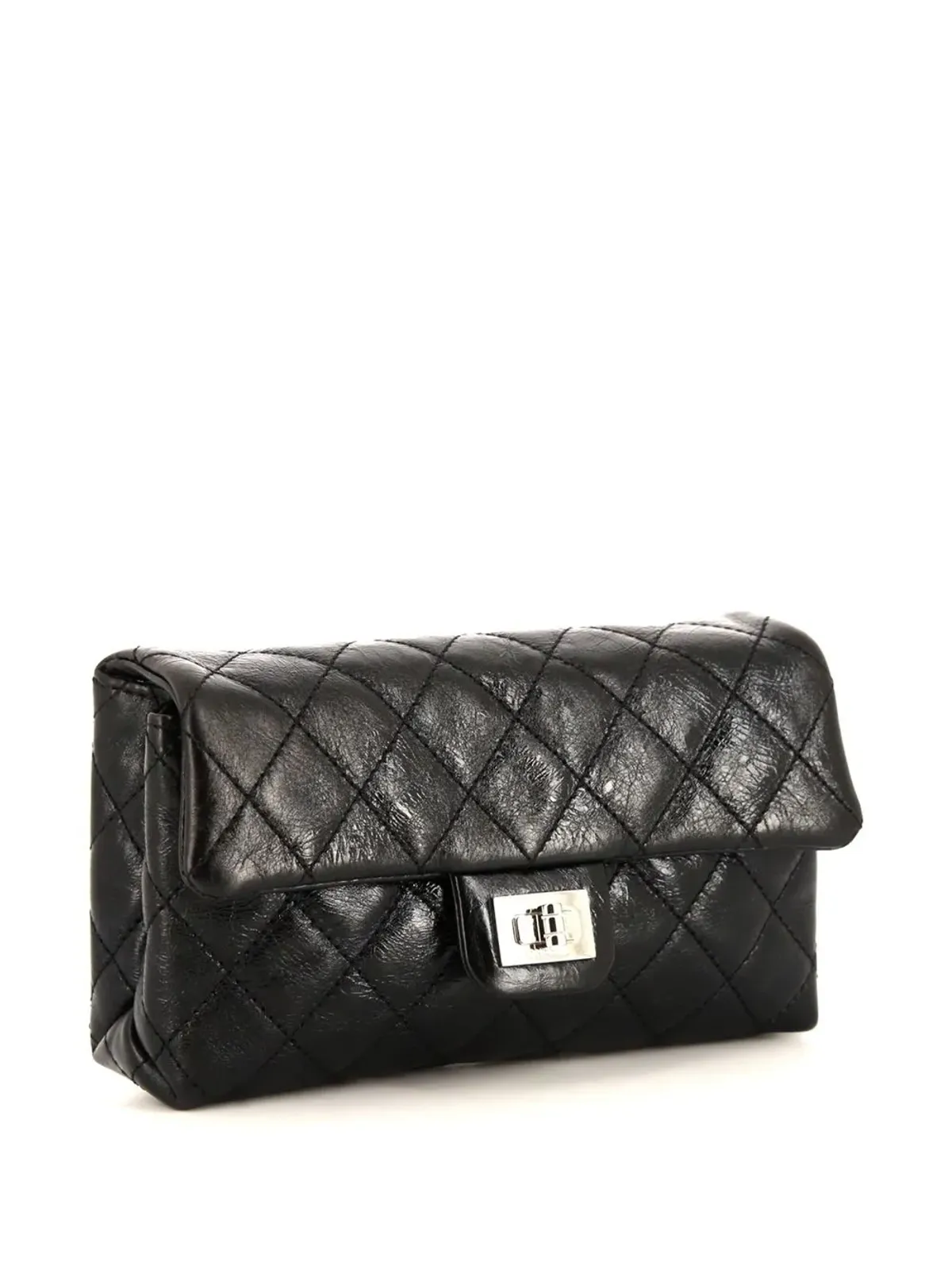 CHANEL ビンテージ 2.55 クラシックフラップ ベルトバッグ ブラック - 画像3