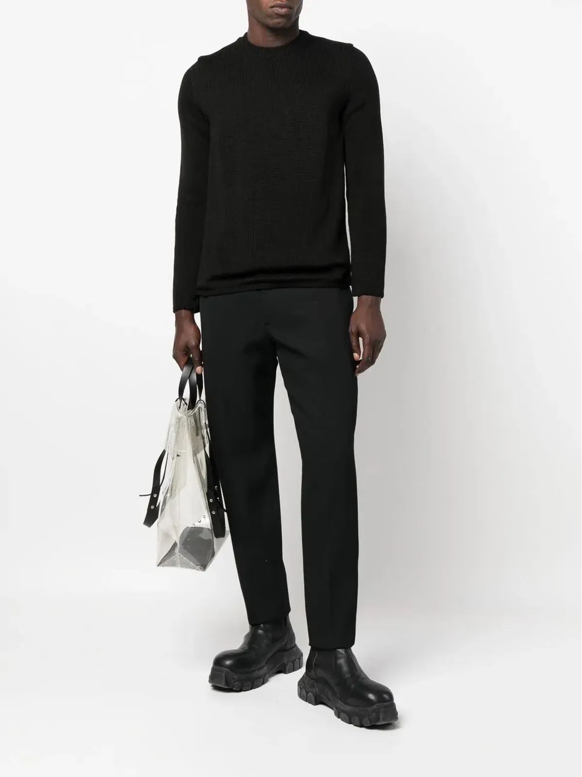 Black Comme Des Garçons クルーネック・リバーシブルジャンパー - 画像2