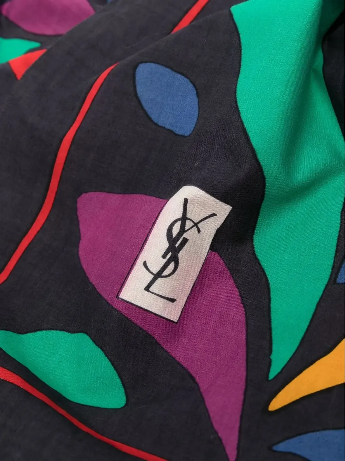 Saint Laurent Pre-Owned 1990年代 ジオメトリックプリント スカーフ - 画像3