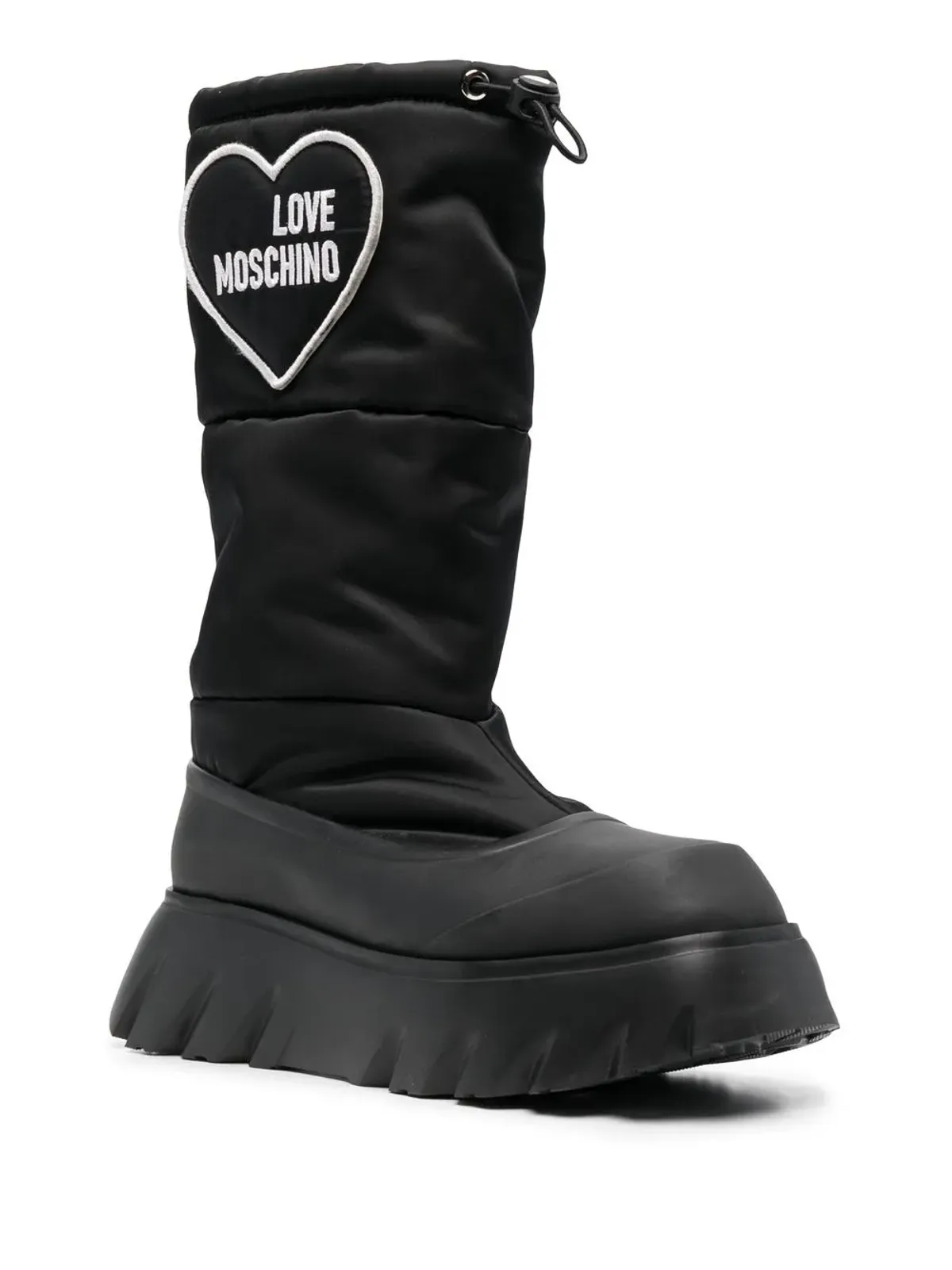 Love Moschino パッド入りハートパッチ アンクルブーツ - ブラック - 画像2