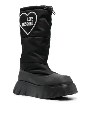 Love Moschino パッド入りハートパッチ アンクルブーツ - ブラック - サムネイル2