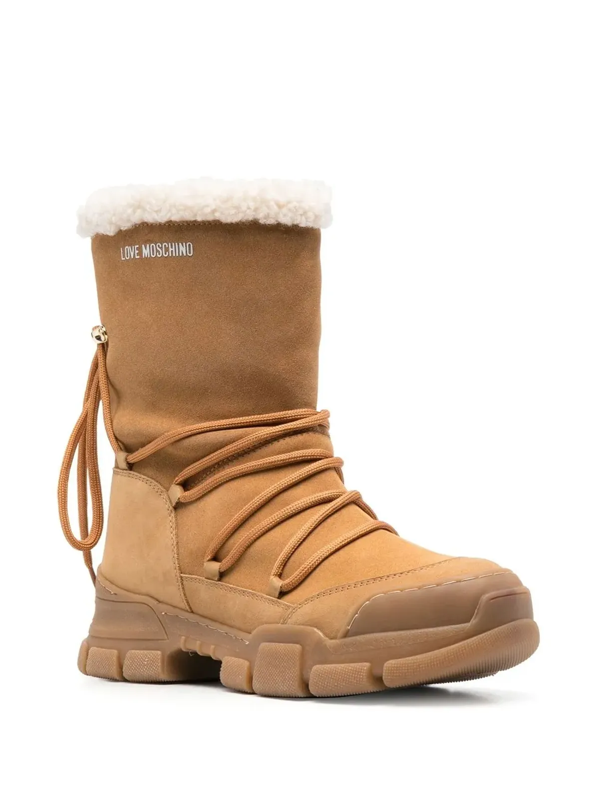 Love Moschino レザー レースアップブーツ - Brown - 画像2
