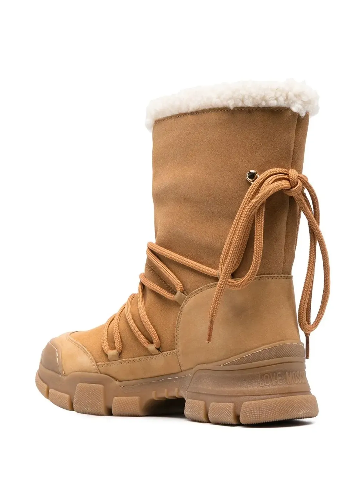 Love Moschino レザー レースアップブーツ - Brown - 画像3