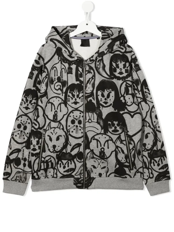 Givenchy Kids Givenchy Kids グラフィックプリント ジップフーディの商品画像