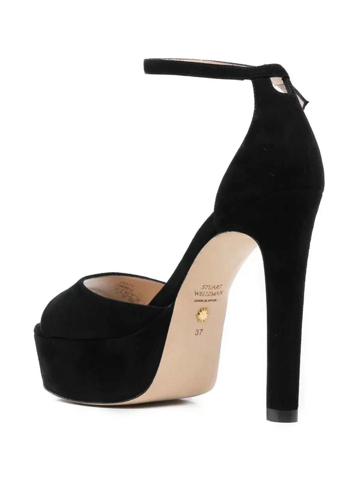 Stuart Weitzman プラットフォームスエードサンダル - ブラック - 画像3