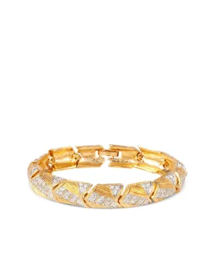 Susan Caplan Vintage 1990s crystal-embellished cuff bracelet - Gold - サムネイル1