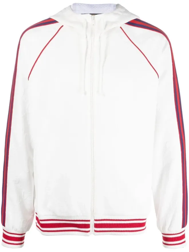 Gucci Gucci Webストライプジップフーディ - ホワイトの商品画像