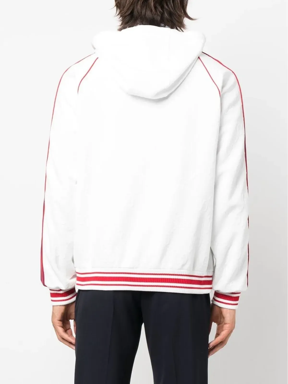 Gucci Webストライプジップフーディ - ホワイト - 画像4