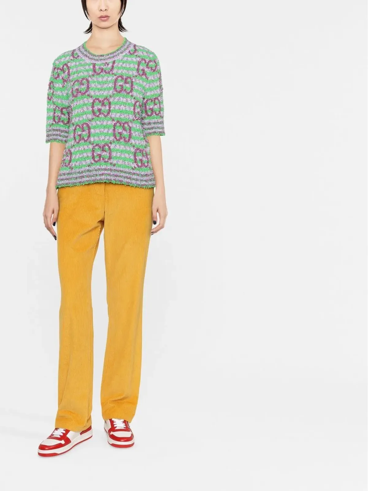 Gucci GGストライプニットトップ - 画像2