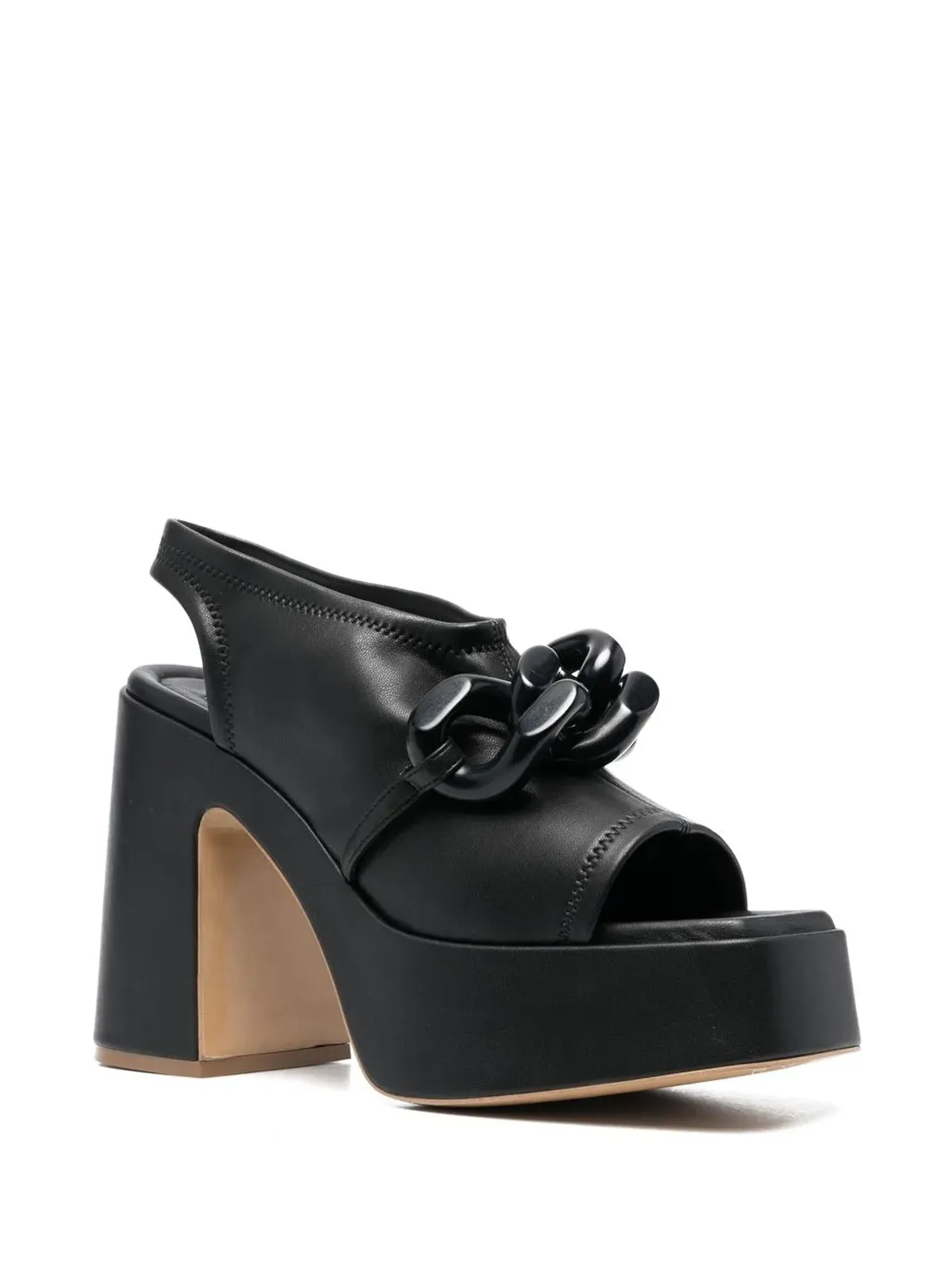 Stella McCartney チェーンリンク125mmブロックヒールサンダル - ブラック - 画像2