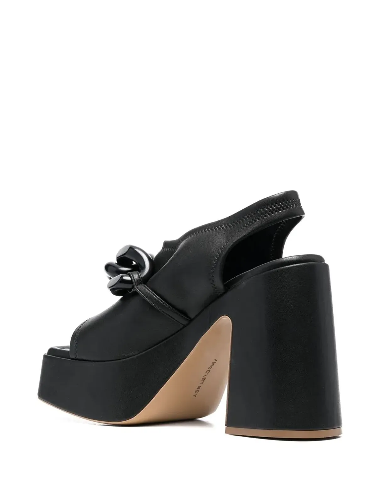 Stella McCartney チェーンリンク125mmブロックヒールサンダル - ブラック - 画像3