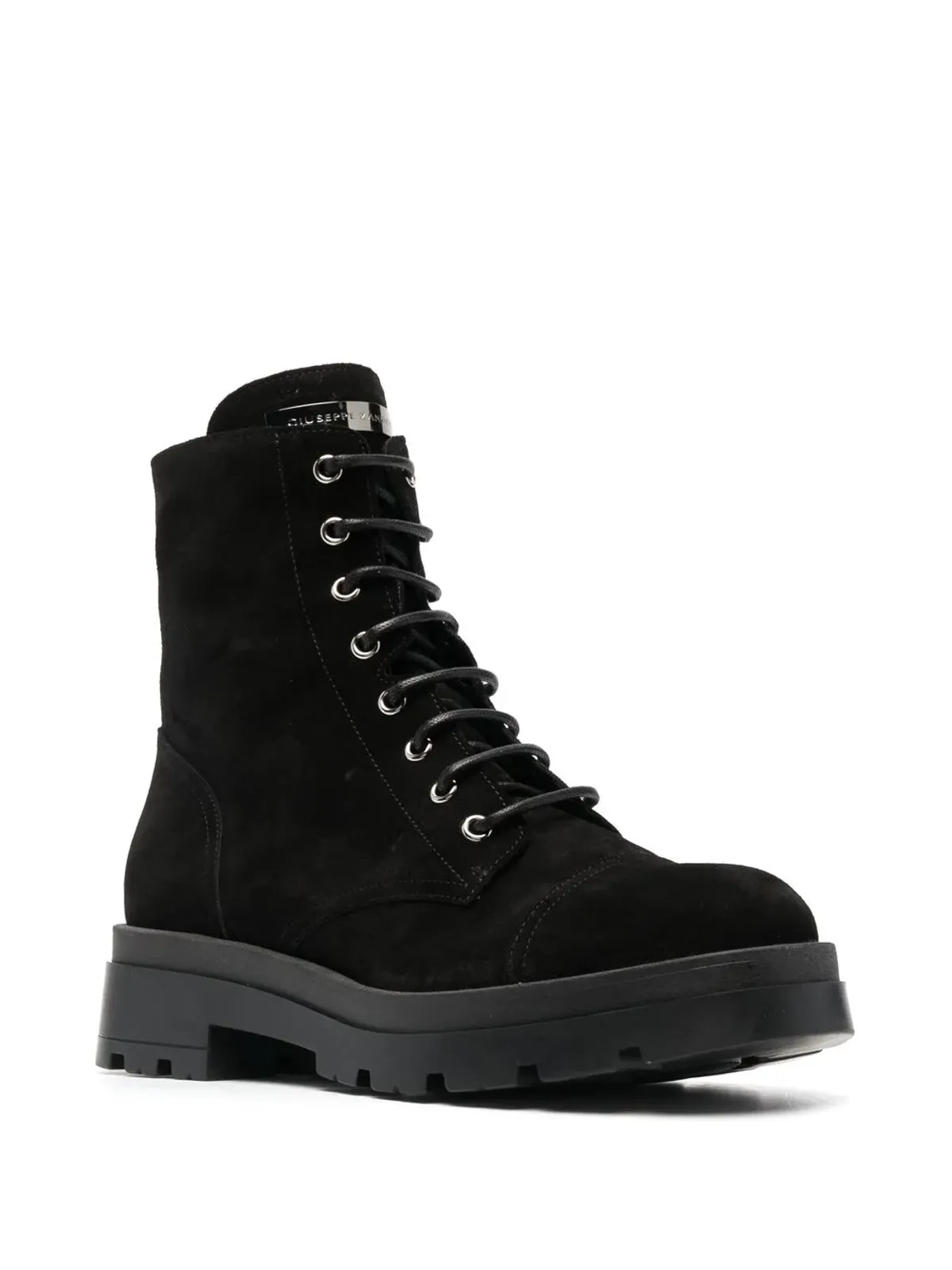 Giuseppe Zanotti ロムボス スエード コンバットブーツ - 画像2