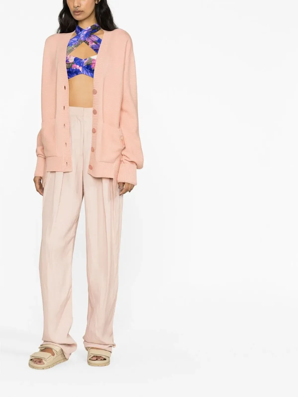 Stella McCartney ハイウエストプリーツパンツ（ピンク） - 画像2