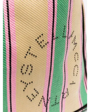 Stella McCartney ストライプ柄ラフィア トートバッグ - サムネイル3