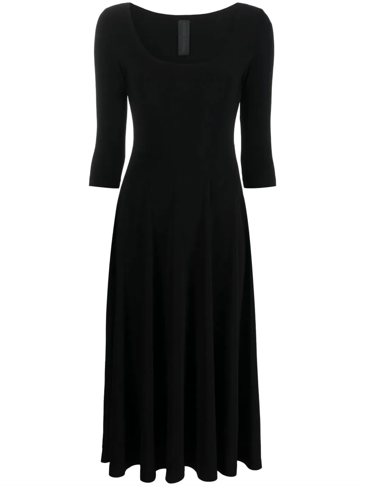 Norma Kamali U-neck skater midi dress - Black - 画像1