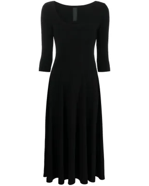 Norma Kamali U-neck skater midi dress - Black - サムネイル1