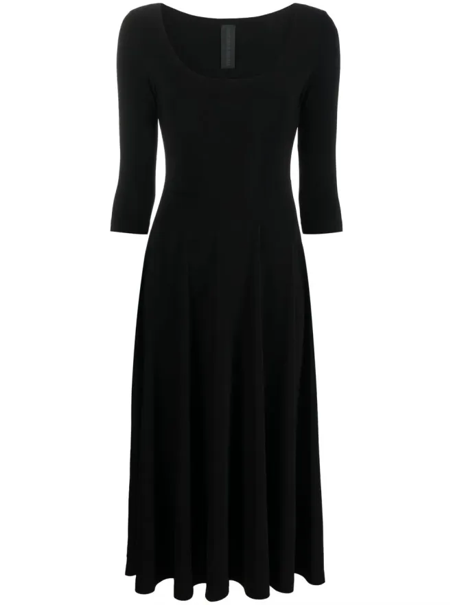 Norma Kamali Norma Kamali U-neck skater midi dress - Blackの商品画像
