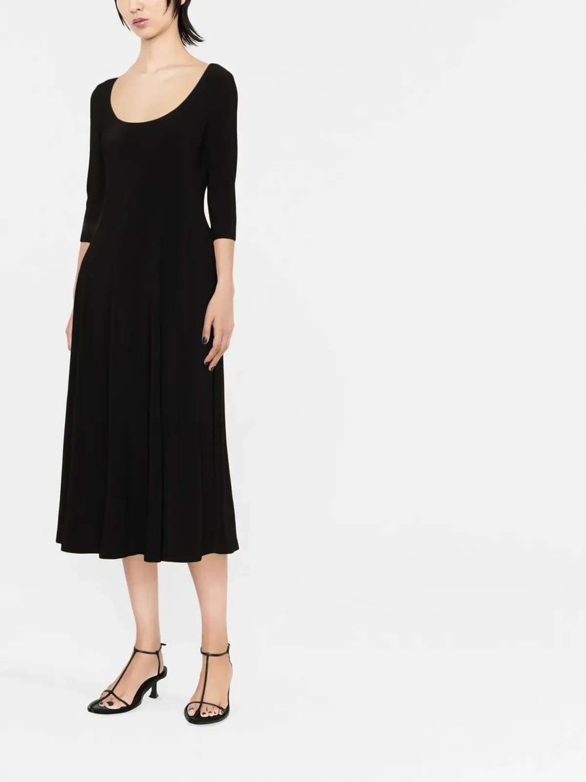 Norma Kamali U-neck skater midi dress - Black - 画像2