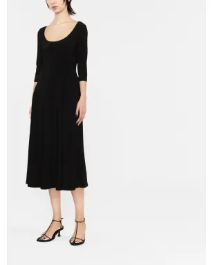 Norma Kamali U-neck skater midi dress - Black - サムネイル2