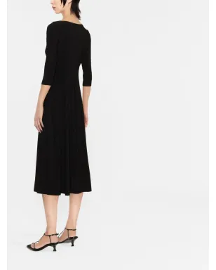Norma Kamali U-neck skater midi dress - Black - サムネイル4
