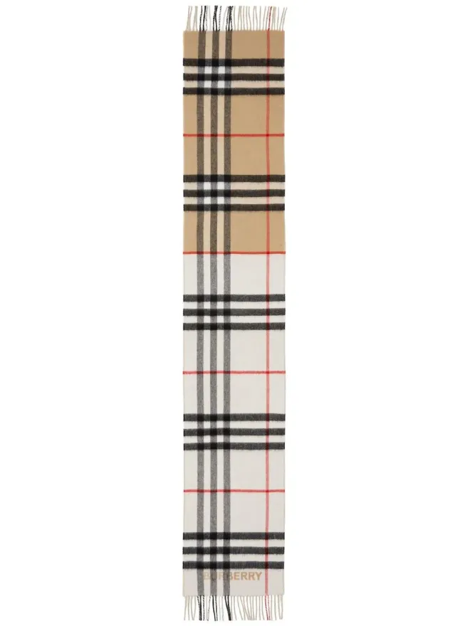 Burberry Burberry コントラストチェック カシミアスカーフの商品画像