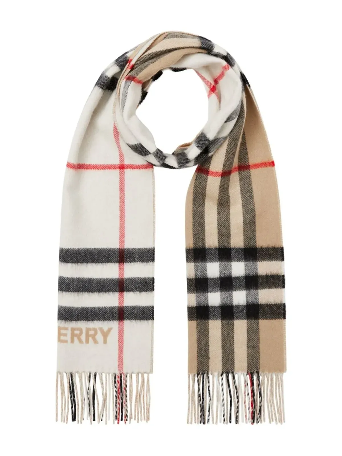 Burberry コントラストチェック カシミアスカーフ - 画像2
