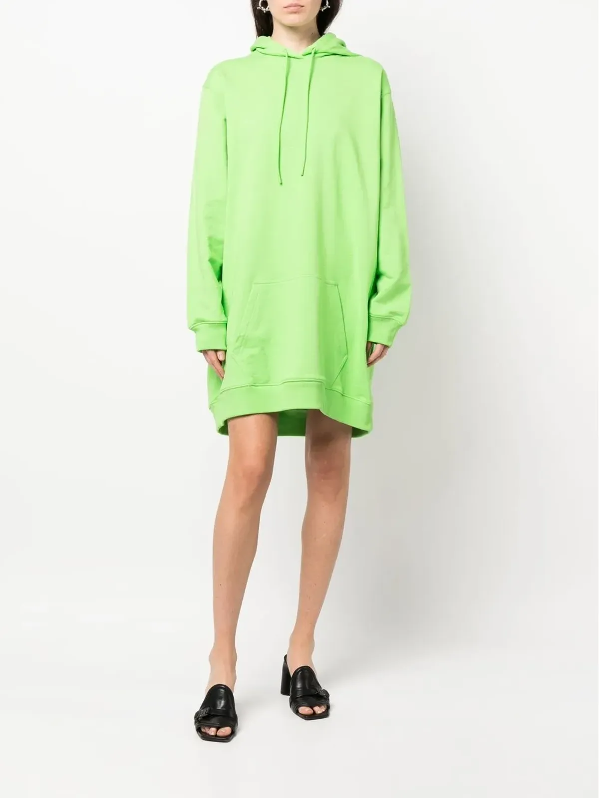 MSGM ロゴプリント フード付きジャンパードレス - 画像3