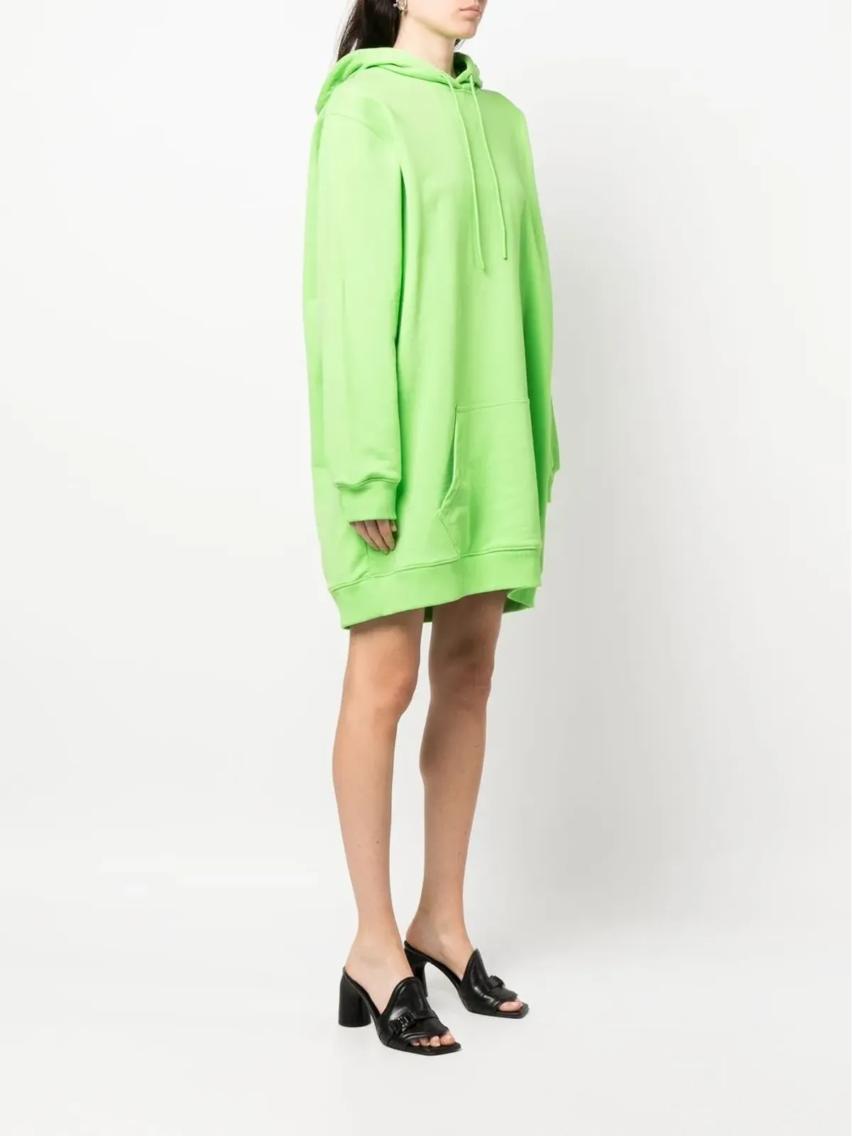 MSGM ロゴプリント フード付きジャンパードレス - 画像4