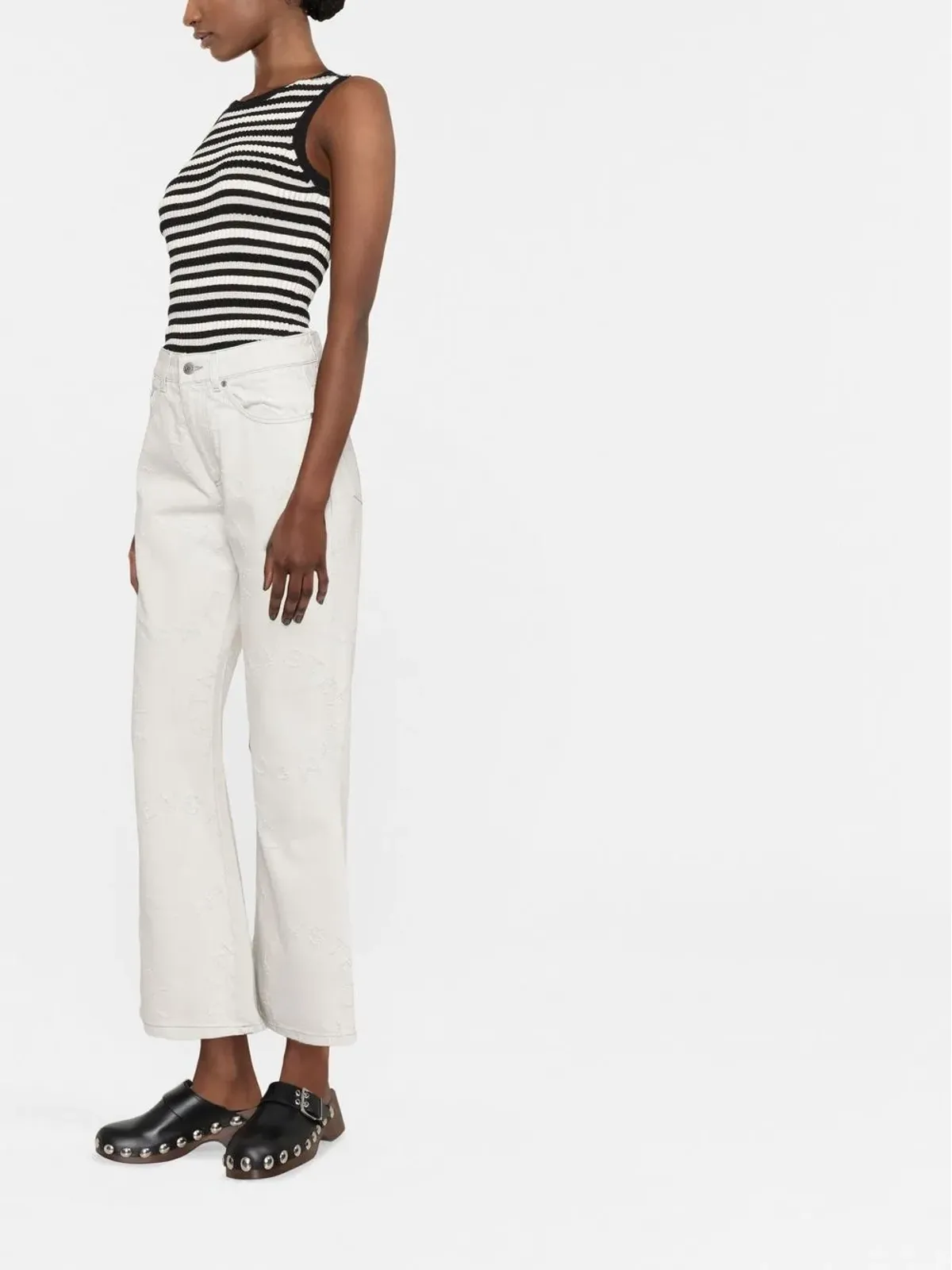 Stella McCartney ロゴ入りフレアハイウエストパンツ - 画像4