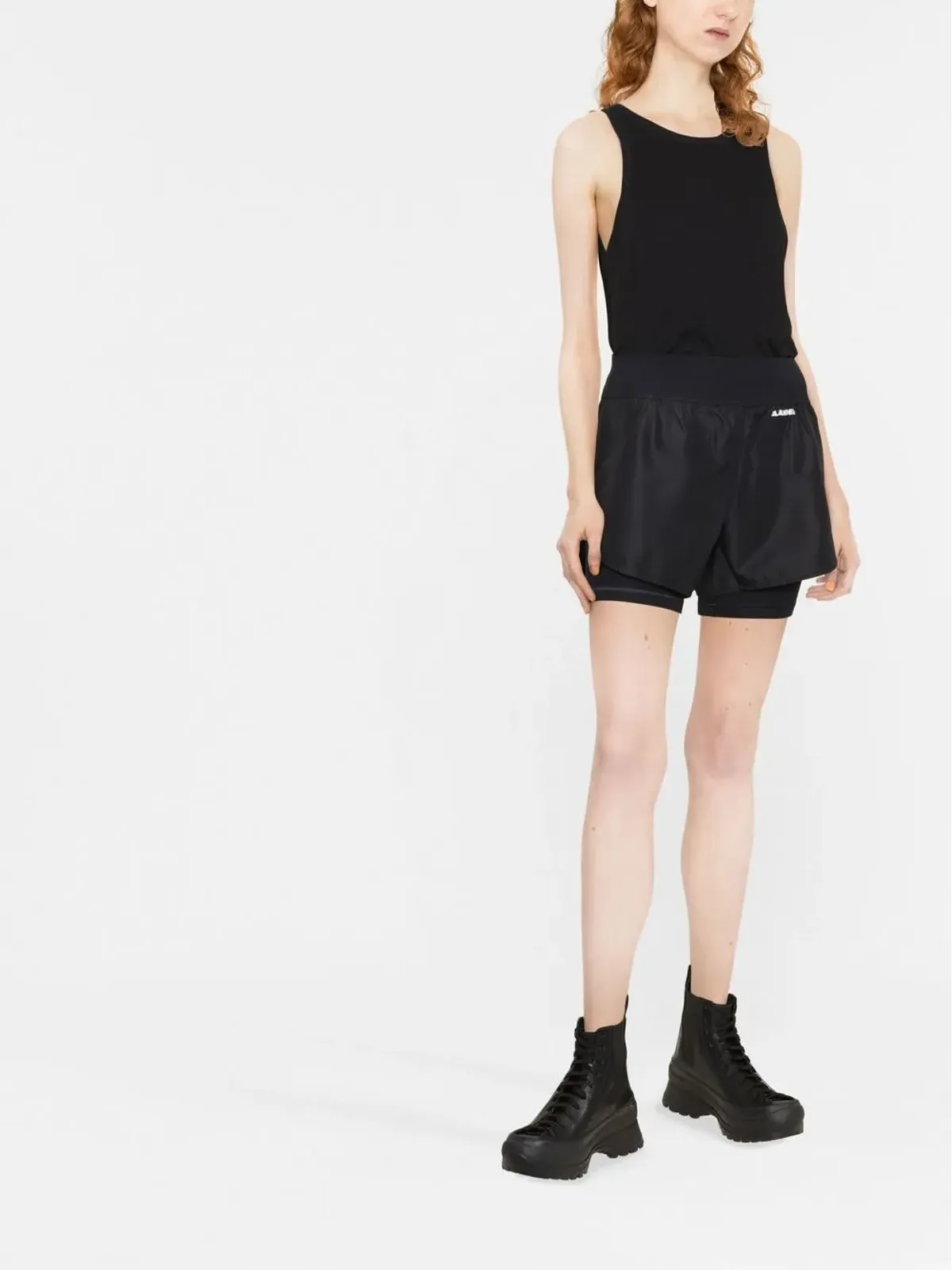 Jil Sander ロゴプリント レイヤードショーツ - 画像2