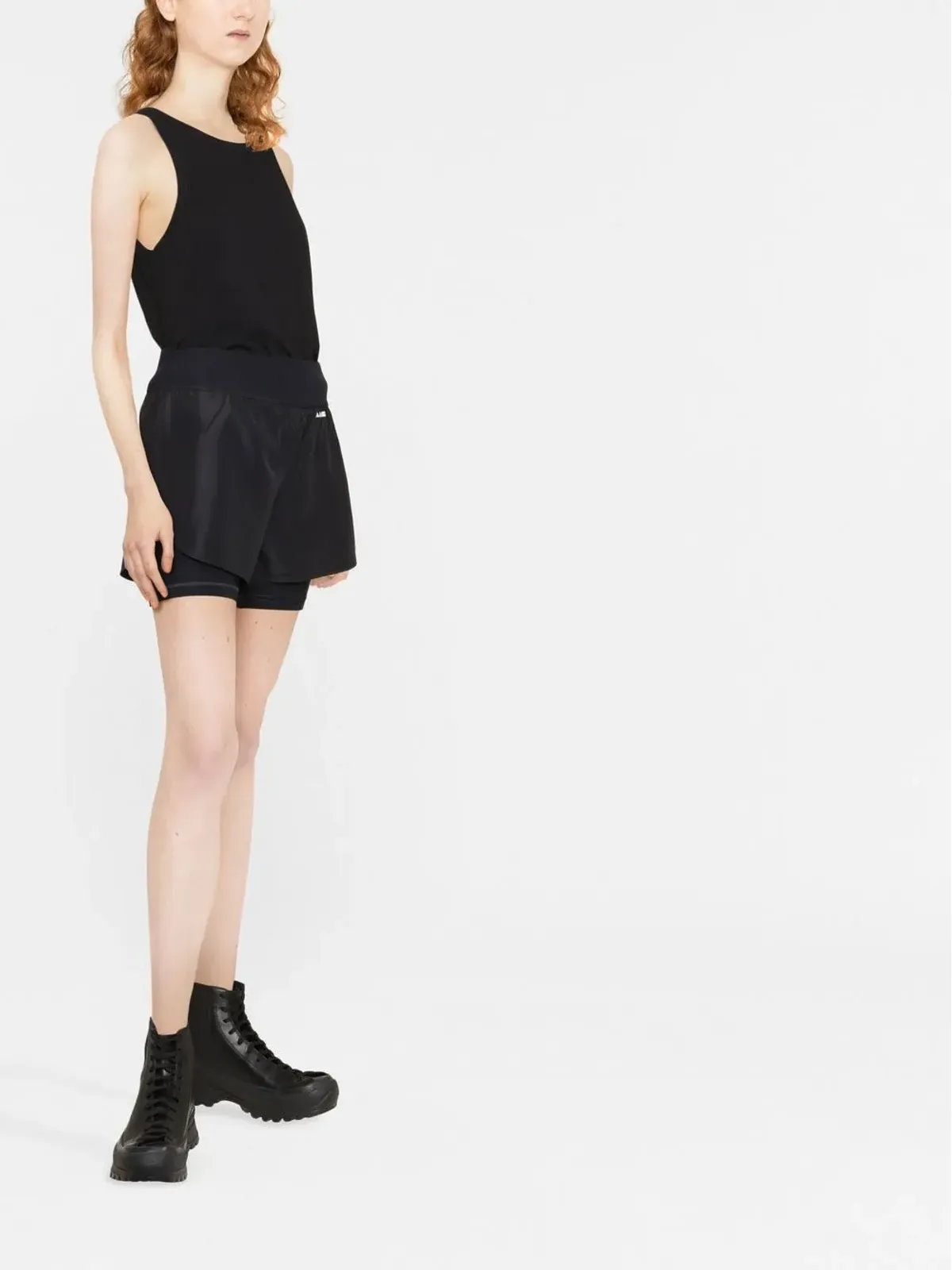 Jil Sander ロゴプリント レイヤードショーツ - 画像3