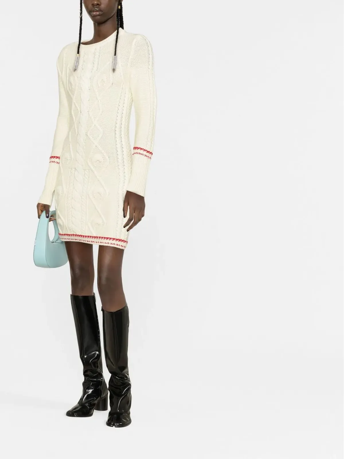 Marine Serre ケーブルニット ウールドレス - 画像2