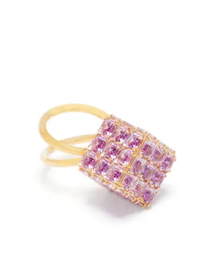 Swarovski Curiosa ダブルバンド カクテルリング - サムネイル1