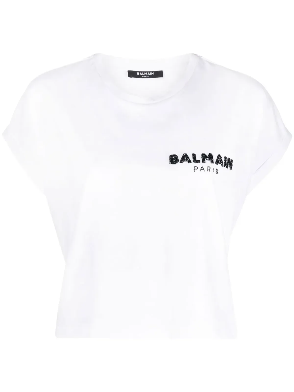 Balmain セクイントロゴ クルーネック Tシャツ - ホワイト - 画像1