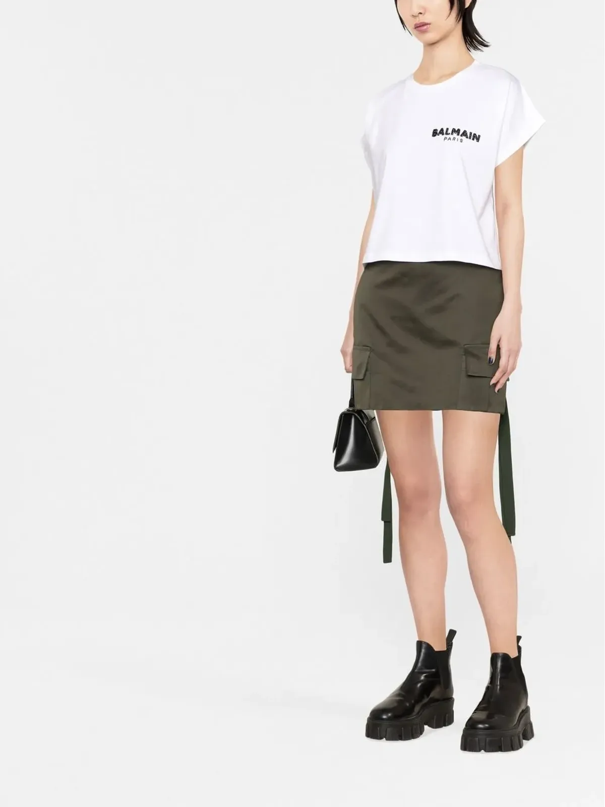 Balmain セクイントロゴ クルーネック Tシャツ - ホワイト - 画像2