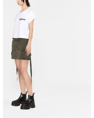Balmain セクイントロゴ クルーネック Tシャツ - ホワイト - サムネイル3