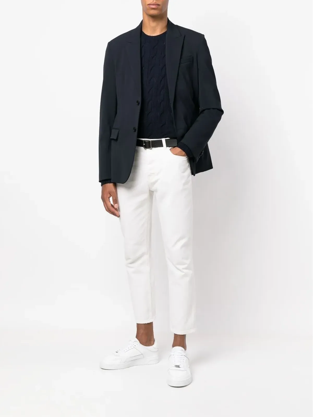 Ralph Lauren Purple Label ケーブルニット クルーネック セーター - 画像2
