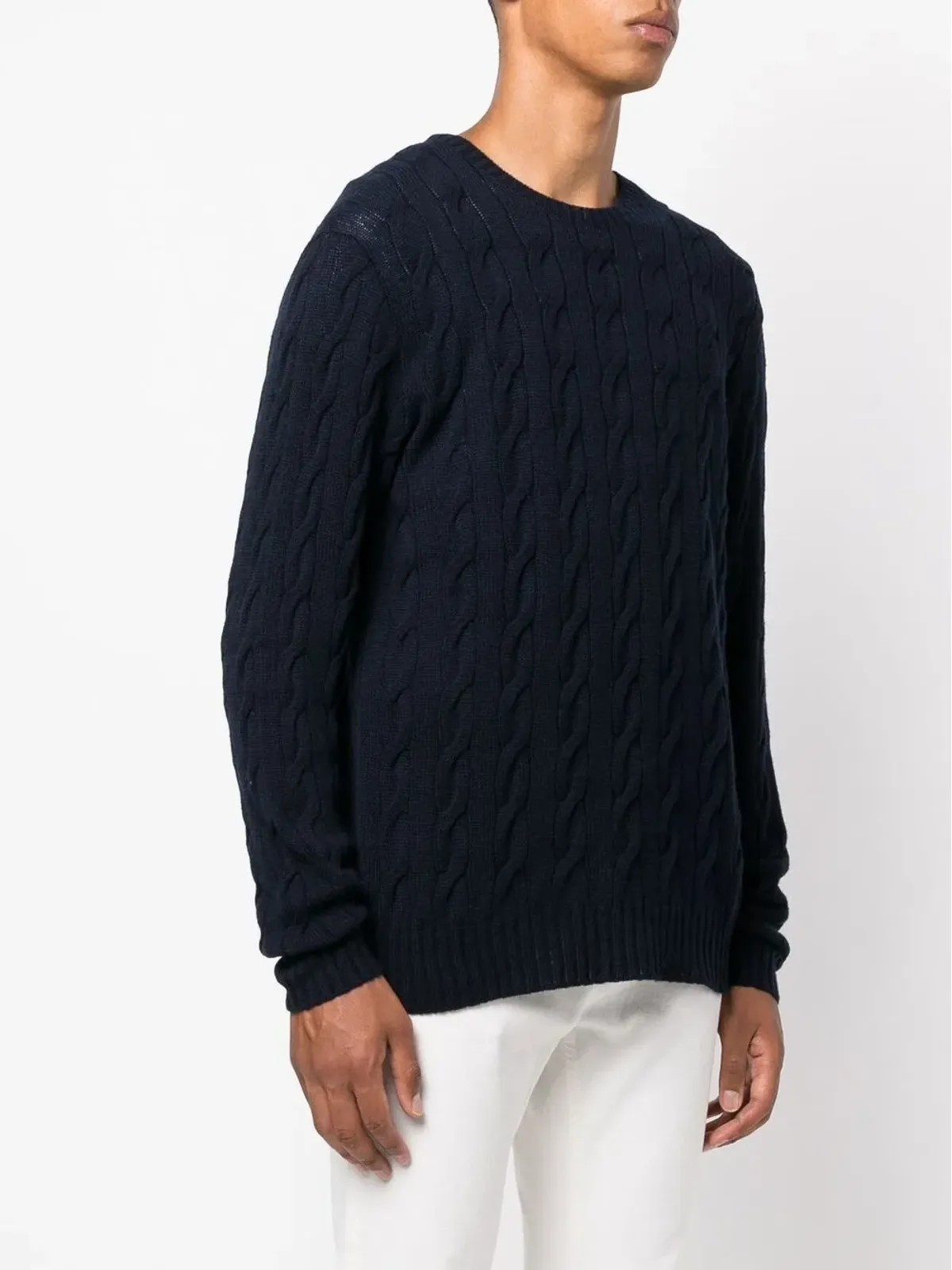 Ralph Lauren Purple Label ケーブルニット クルーネック セーター - 画像3