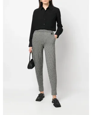 Ralph Lauren Collection ハウンドトゥース柄プリントパンツ - ブラック - サムネイル2