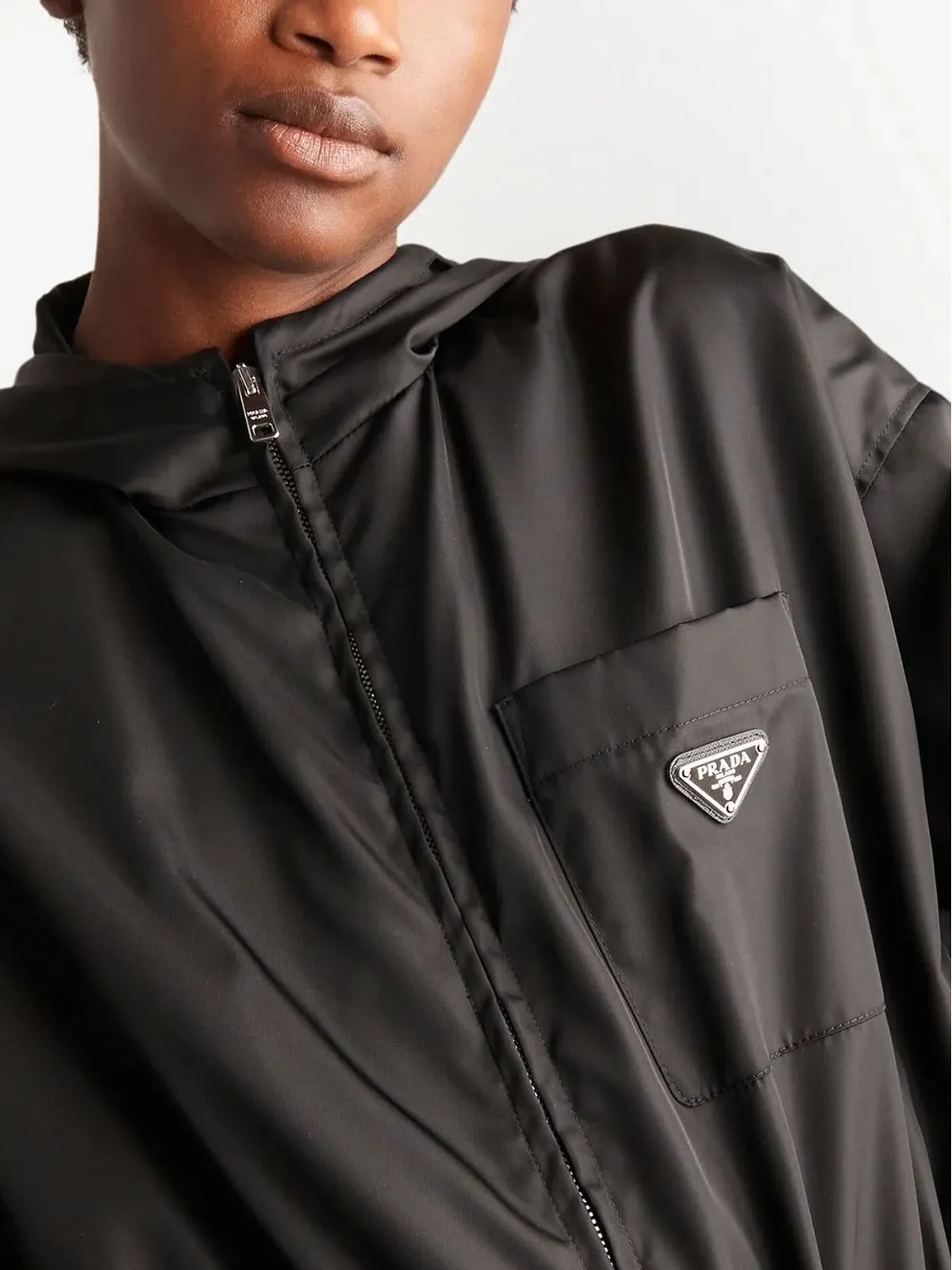 Prada Re-Nylon hooded raincoat - Black - 画像4
