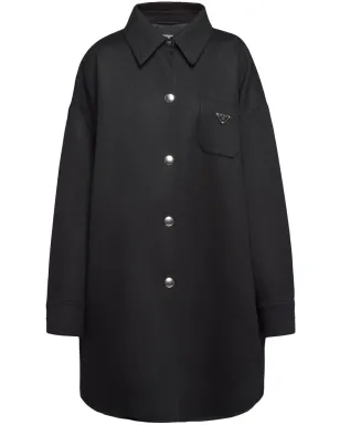 Prada ロゴプレート入り ウールコート - サムネイル1