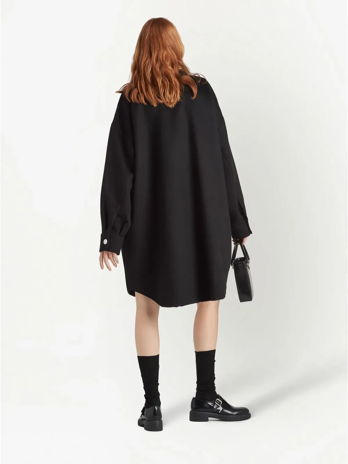 Prada ロゴプレート入り ウールコート - 画像2